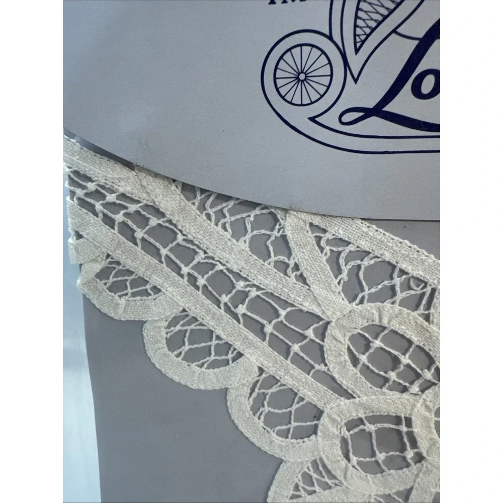 VTG Cotton Battenberg Lace Inset‎ applique patch 90s apparel